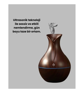 130 ml Ultrasonik Oda Nemlendirici ve Uçucu Yağ Difüzörü – 7 Renk LED Işıklı, USB