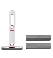 EZERE Çok Amaçlı Taşınabilir Ev Araç Ofis Temizlik Paspası Mini Mop + 2 Yedek Uç (Beyaz)