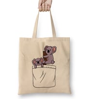 Kawaii Cute Koala Pocket Bez Çanta Uzun Saplı