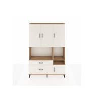 Arges Gardrop 7 Raflı 2 Çekmeceli 4 Kapaklı 132x30x195 Çam-Aytaşı