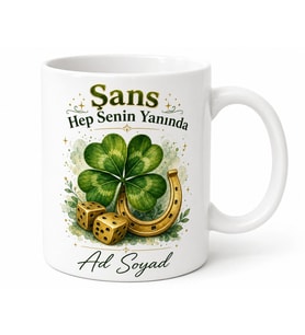 Şanslı Dört Yapraklı Yonca Şans Meleği Doğal Şanslı Kupa Bardak Hediye