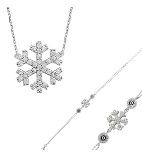 Gümüş Kar Tanesi Bayan Set (Çok Renkli)