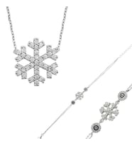 Gümüş Kar Tanesi Bayan Set (Çok Renkli)