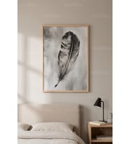 Tüy ve Doğa Minimalist 1. Kalite Ahşap Çerçeveli Tablo