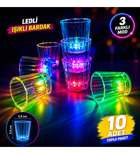 10&amp;#39;lu LED Işıklı Parti Bardağı Seti