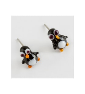 Penguen Cam Küpe