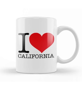 I Heart California Kupa Bardak Porselen