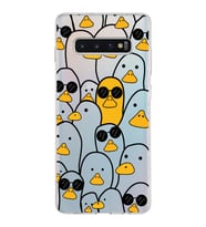 Samsung Galaxy S10 Plus Kapak Duck Tasarımlı Şeffaf Silikon Kılıf
