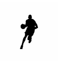 Basketbol Silüet Araba Sticker siyah 9x16 CM (Siyah)
