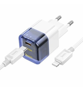 HOCO C131A Platinum PD30W+QC3.0 Girişli Hızlı Şarj Başlığı Ve Type-C To iPhone Lightning Kablo-(5775