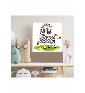 Zebra Çocuk Odası Ahşap Çerçeve Tablo