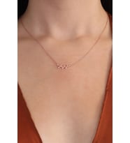 925 Ayar Rose Kaplama Beyaz Zirkon Taşlı Kolye