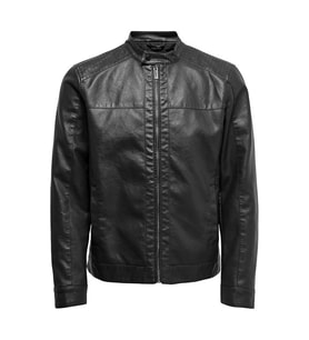 Only & Sons Onsmike Pu Racer Jacket Siyah Erkek Ceket 22012339