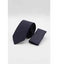 Lacivert-Kahverengi Desenli 7 Cm Kravat 1090260114