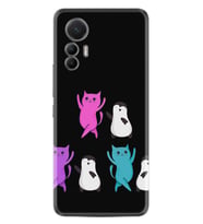 Xiaomi 12 Lite Kılıf Resimli Desenli Silikon Platinium Series Cat Dance 1824