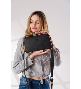 Just Polo Kadın Ayarlanabilir Askılı 6 Bölmeli Mini El ve Omuz Çantası PBU4023 (Siyah)