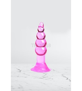 BOĞUMLU PLUG TIKAÇ - DİLDO PEMBE RENK – SİLİKONLU PLUG – YUMUŞAK YAPILI PLUG