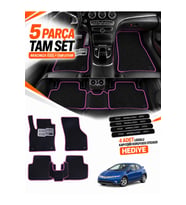 e-biz HONDA CİVİC-FK-HATCHBACK 5 KAPI (2006-2012) Uyumlu EVA Oto Paspas Metal Topukluklu Siyah-Fuşya
