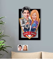 BK Gift Kişiye Özel İsimli Sevgililer Karikatürlü 3D Ahşap Tablo-50