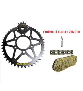 Hyosung Gv 250 Zincir Dişli Seti A Kalite Oringli Gold Sarı Zincirli 2004-2015 -Arasmoto (Siyah)