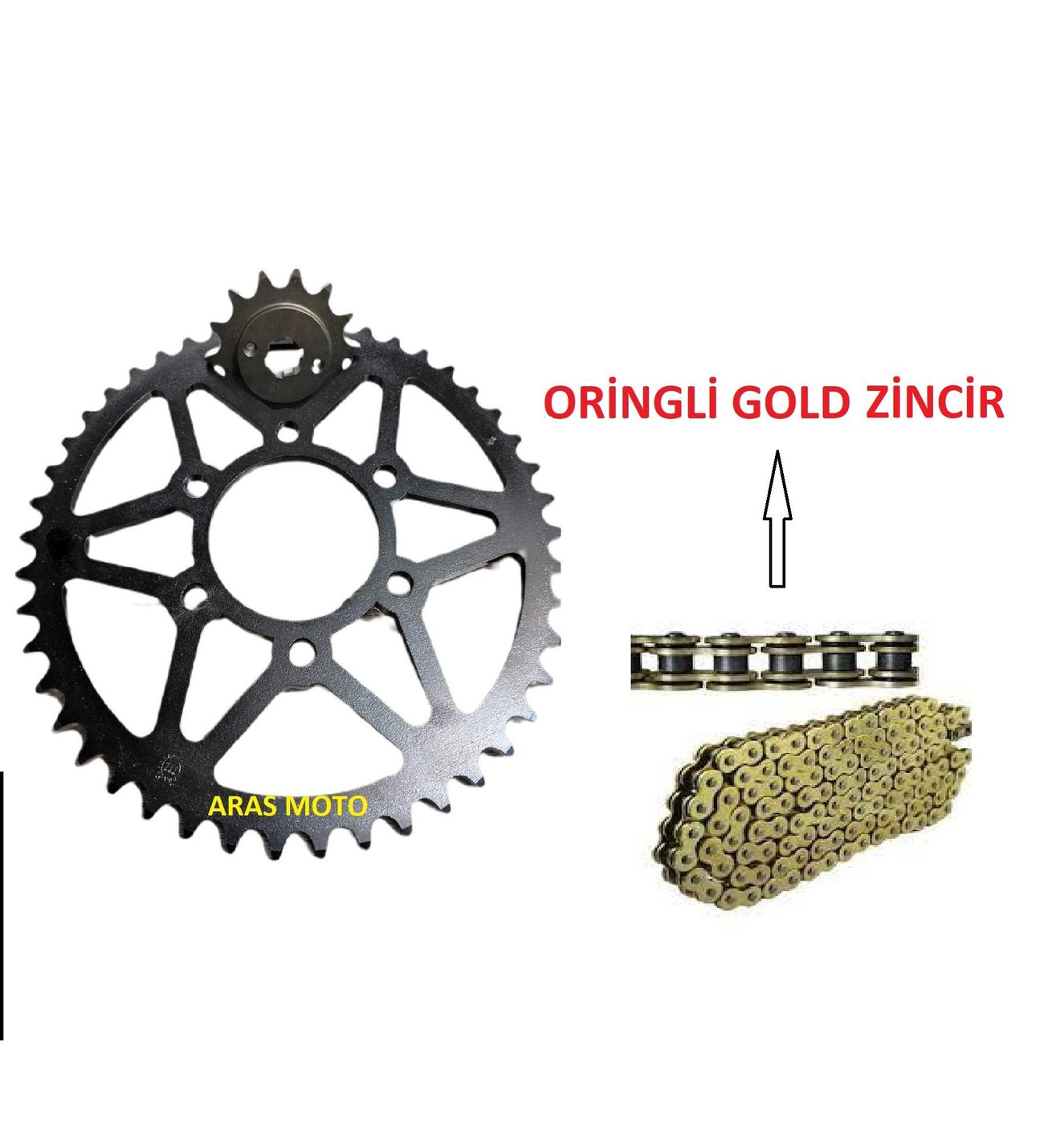 Hyosung Gv 250 Zincir Dişli Seti A Kalite Oringli Gold Sarı