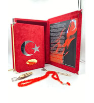BABALAR GÜNÜNE ÖZEL AYYILDIZLI KURAN-I KERİM SETİ - KİŞİYE ÖZEL YAZILAR İLE