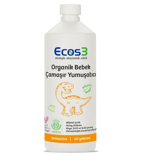 Ecos3 Organik Bebek Çamaşır Yumuşatıcı 1000 ml - 40 Yıkama - Standart Standart