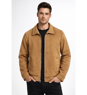 Erkek Siyah Regular Fit Mevsimlik Süet Spor Mont BGL-ST05013