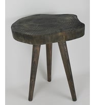 Doğal Ahşap Sehpa 32x45 cm Ahşap Ayaklı Renk Siyah