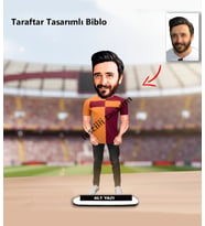 KİŞİYE ÖZEL ERKEK Sarı Kırmızı TARAFTAR TASARIMLI KARİKATÜR BİBLO