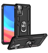 Oppo A36 Uyumlu Kılıf Standlı Manyetik Yüzüklü Military Magnetic Ring Polycarbonate and TPU Case (Siyah)