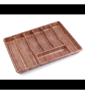 BÜYÜK - AHŞAP RENK - 7 BÖLMELİ ÇEKMECE İÇİ KAŞIKLIK 50X37CM (5343)