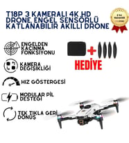 T18P 3 Kameralı 4K HD Drone, Engel Sensörlü Katlanabilir Akıllı Drone, Optical Flow