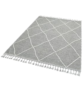 Makine Kaymaz Yıkanabilir Beyaz Geometrik Salon Halısı Mutfak Halısı Koridor Halısı Yolluk sh 02 grey