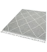 Makine Kaymaz Yıkanabilir Beyaz Geometrik Salon Halısı Mutfak Halısı Koridor Halısı Yolluk sh 02 grey