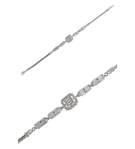 Baget Kesim Zirkon Taşlı 925 Ayar Gümüş Kadın Bileklik 201022944