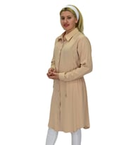 Kadın Bel Bağcıklı Tunik BGL-ST03708 (Bej)