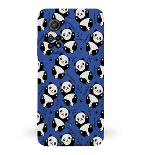 Xiaomi Mi 10T Uyumlu Lansman Kılıf Panda Tasarımlı İçi Kadife Kapak-Lacivert (Şeffaf)