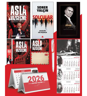 Asla Vazgeçme - Ayraç - Kartpostal - Poster - Solcular -  2026 Ajanda Gazi Paşa - İmza Duvar Takvimi - Masa Takvimi