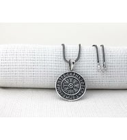 Viking Vegvisir Pusulası 925 Ayar Gümüş Erkek Kolye