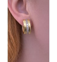 Xuping 14k Altın Rengi Zirkon Taşlı Kadın Küpe (Mürdüm)