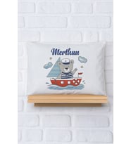 Pia Baby Premium %100 Pamuk İsme Özel Erkek Bebek Yastık Kılıfı 35*45 cm 5084-12