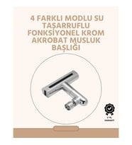 Mey İthalat® 360° Dönüşlü Su Akışı Başlığı 4'ü 1 Arada Kullanım