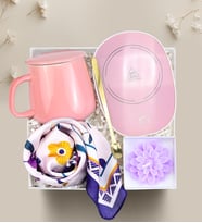 Isıtıcı Kupalı Kurumsal Hediye Seti (Pembe)