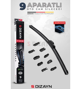 S-Dizayn 9 Aparatlı Oto Cam Sileceği 43 Cm 17 İnç Universal A+ Kalite