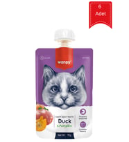 Wanpy Ördekli ve Bal Kabaklı Ezme Kedi Ödül Maması 90 Gr X 6 Adet (STD)