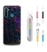Realme 5i 5 Pro 6i 7 Pro 8 Kılıf Kablo Koruma Spiral Silikon Renkli Prizmalar 1783