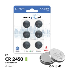 Maxycell 6 Adet  2450 CR2450 Lityum Düğme Pil 3V  DL2450