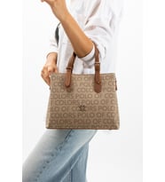 ImPolo Berry VizonKamelEmpirme Baskı Kadın Kol Ve Omuz Çantası 22x27 Ebatında