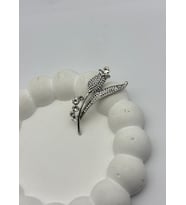 Vip Silver Taşlı Lale Broş - 26brs28